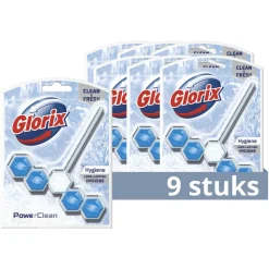 9x Glorix Toiletblok Power Clean Hygiëne