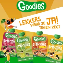 6x Goodies Knijpfruit Smoothie Aardbei & Appel 100 gr