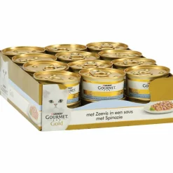 24x Gourmet Gold Luxe Mix Zeevis - Spinazie 85 gr