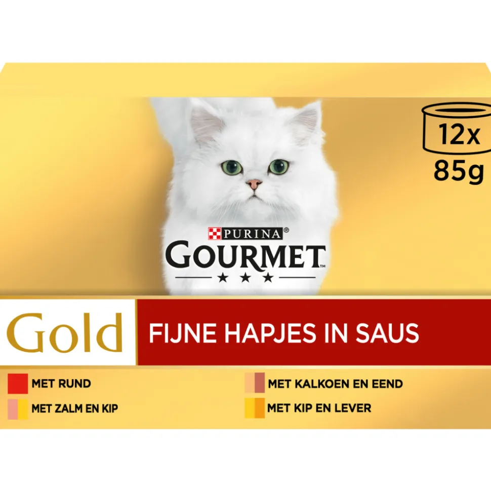 4x Gourmet Gold Multipack Fijne Hapjes Rood 12 x 85 gr
