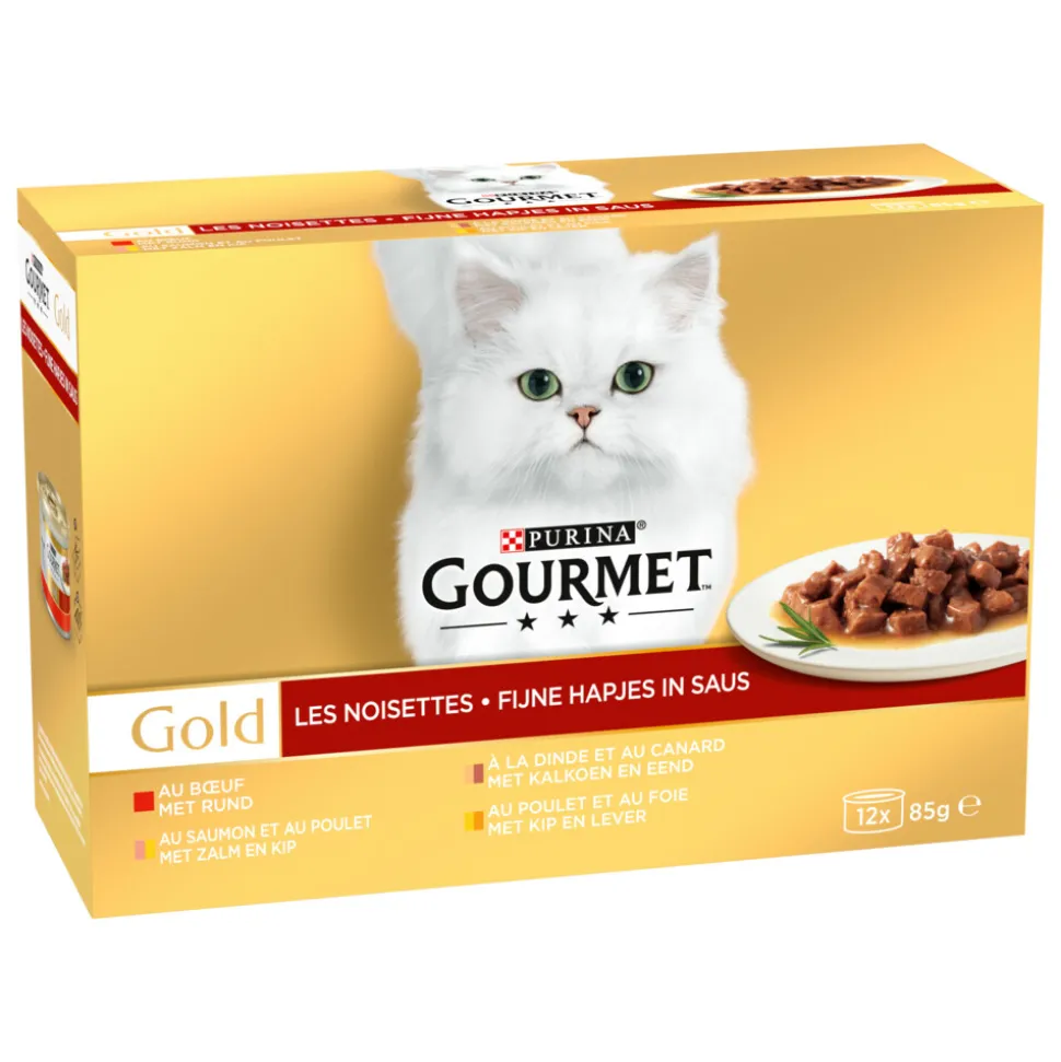 4x Gourmet Gold Multipack Fijne Hapjes Rood 12 x 85 gr