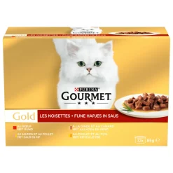 4x Gourmet Gold Multipack Fijne Hapjes Rood 12 x 85 gr
