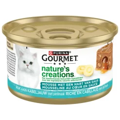 24x Gourmet Nature's Creations Blik Mousse met Saus Kabeljauw 85 gr