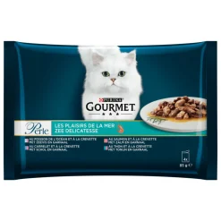 12x Gourmet Perle Kattenvoer in Saus Zee Delicatesse 4 x 85 gr