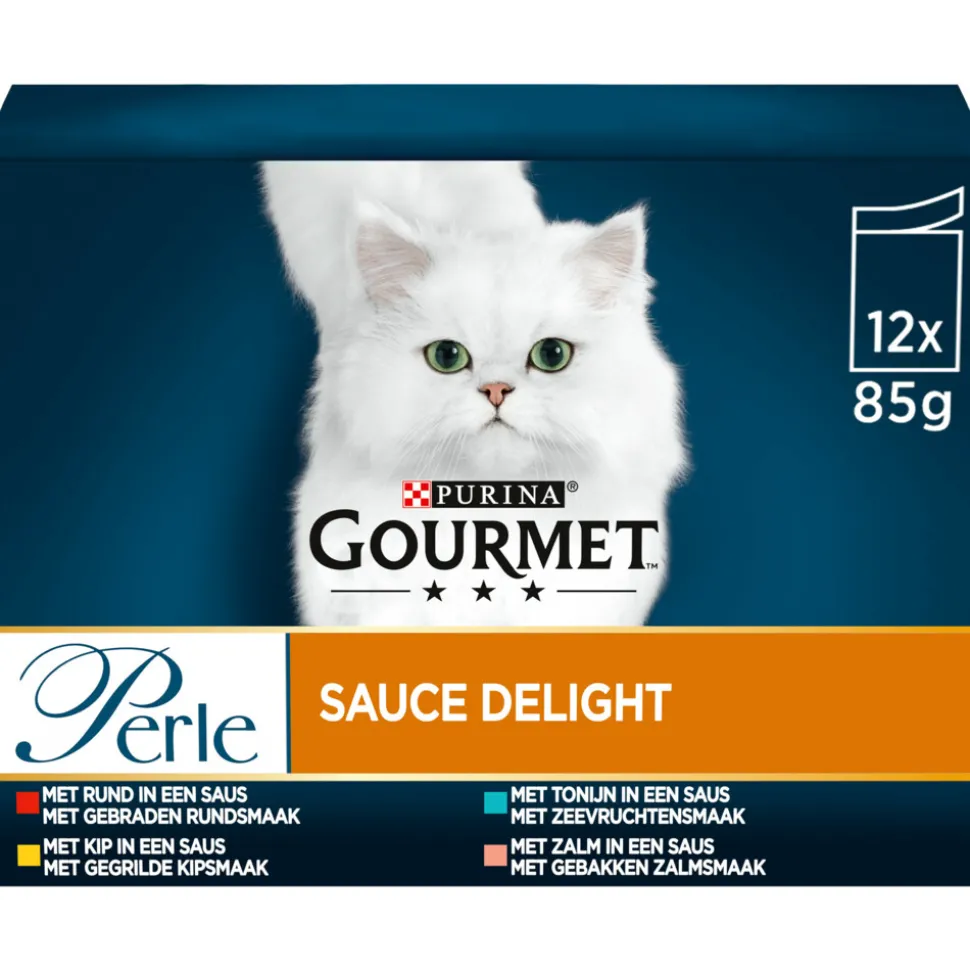 4x Gourmet Perle Sauce Delight Vlees - Vis 12 x 85 gr