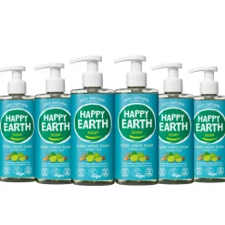6x Happy Earth 100% Natuurlijke Handzeep Cedar Lime 300 ml