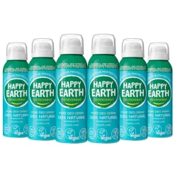 6x Happy Earth 100% Natuurlijke Deodorant Natural Air Spray Cedar Lime 100 ml
