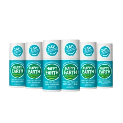 6x Happy Earth 100% Natuurlijke Deodorant Roller Cedar Lime 75 ml