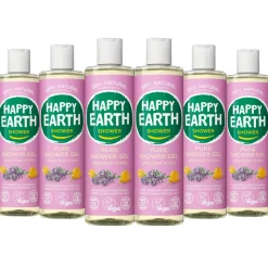 6x Happy Earth 100% Natuurlijke Douchegel Lavender Ylang 300 ml