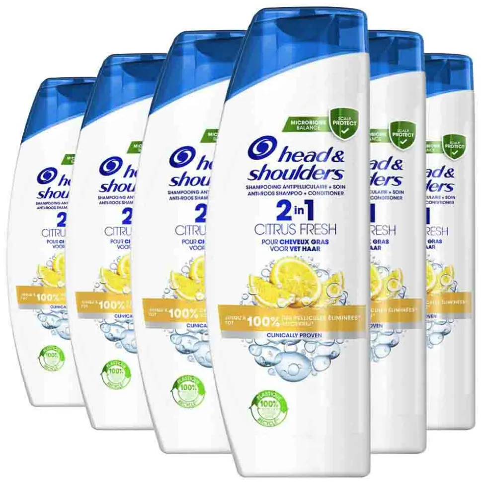 6x Head & Shoulders Citrus Fresh Shampoo 500 ml