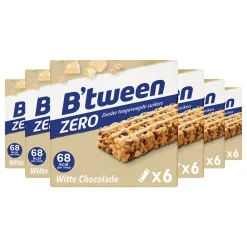 6x Hero B'tween Mueslireep Zero Witte Chocolade 6x20 gr