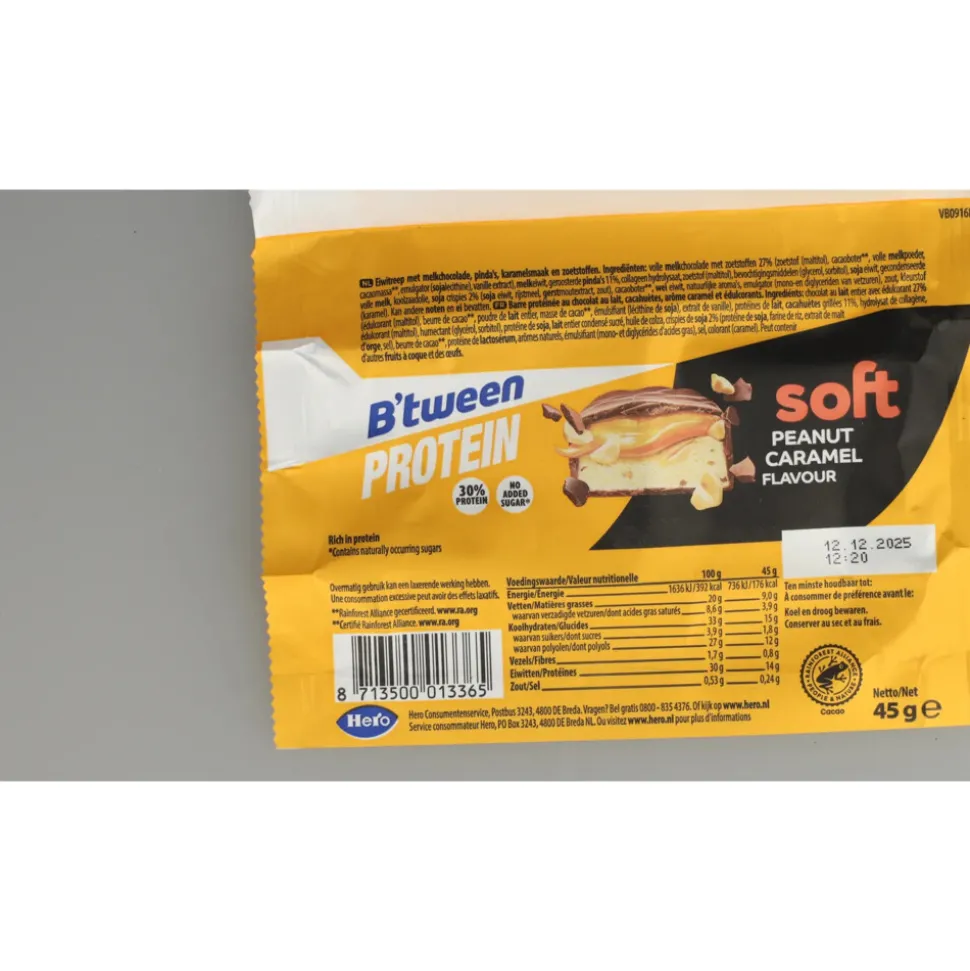 12x Hero B'tween Proteinreep Soft Peanut Caramel 45 gr