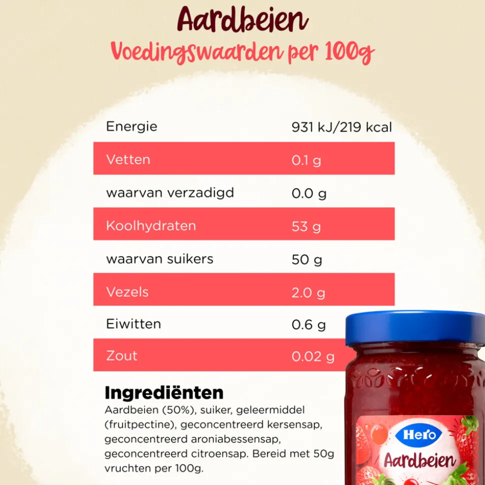 3x Hero Fruitspread Aardbeien 350 gr