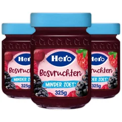 3x Hero Jam Minder Zoet Bosvruchten 325 gr