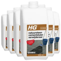 6x HG Natuursteen Cement & Kalksluier Verwijderaar 1 liter