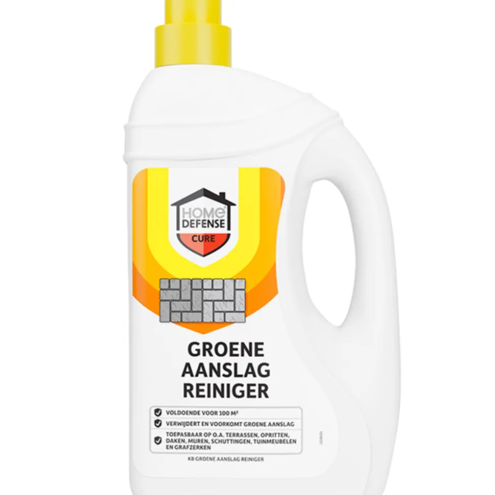 9x Home Defense Groene Aanslag Reiniger Concentraat 100m2 1 liter