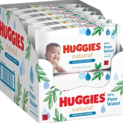 12x Huggies Billendoekjes Natural 0% plastic 12x48=576 stuks