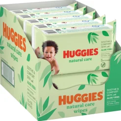 10x Huggies Billendoekjes Natural Care 10x56= 560 stuks
