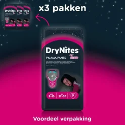 3x Huggies DryNites Absorberende Luierbroekjes Meisjes 8-13 jaar 9 stuks