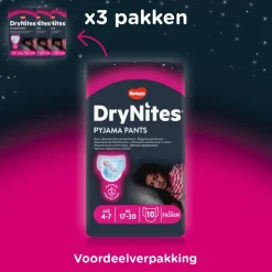 3x Huggies DryNites Absorberende Luierbroekjes Meisjes 4-7 jaar 10 stuks