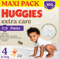 4x Huggies Extra Care Pants Maat 4 (9 - 14 kg) 26 stuks