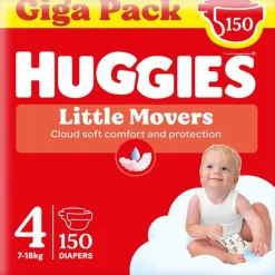3x Huggies Little Movers Luiers Maat 4 (7 - 18 kg) 50 stuks