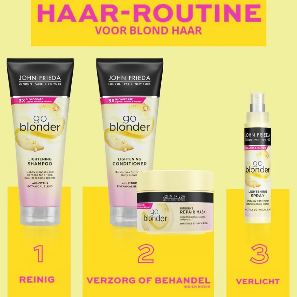 4x John Frieda Sheer Blonde Go Blonder Shampoo 250 ml
