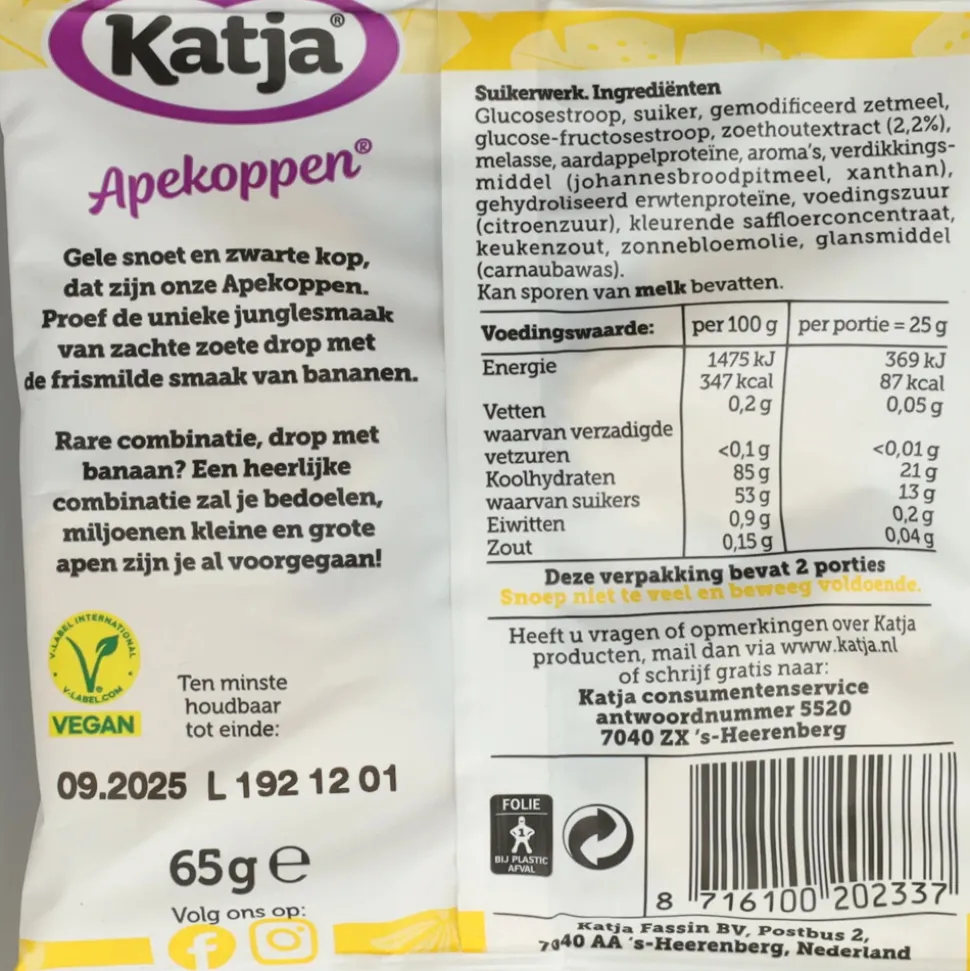 3x Katja Apekoppen 65 gram