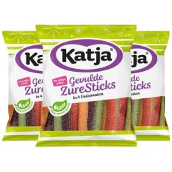 3x Katja Gevulde Zure Stick mix 125 gr