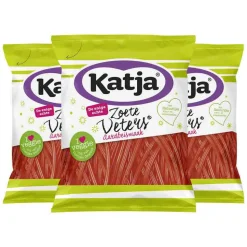 3x Katja Zoete Veters Aardbei 125 gr