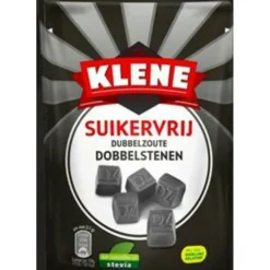 3x Klene Dubbelzoute Dobbelstenen Suikervrij 105 gr