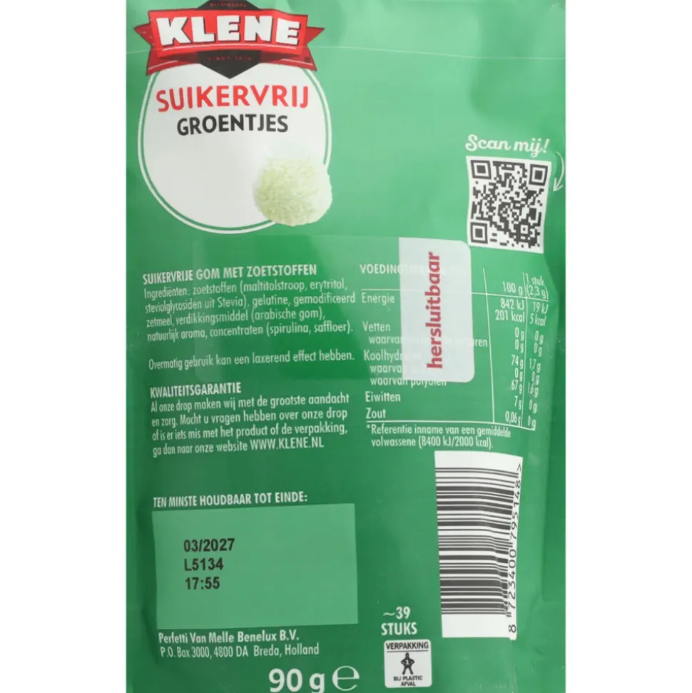 12x Klene Groentjes Suikervrij 90 gr