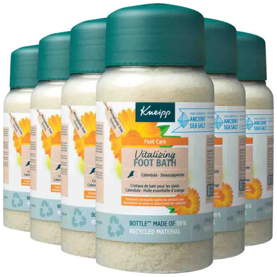 6x Kneipp Voetbadkristallen Vitalizing Calendula Sinaasappelolie 600 gr