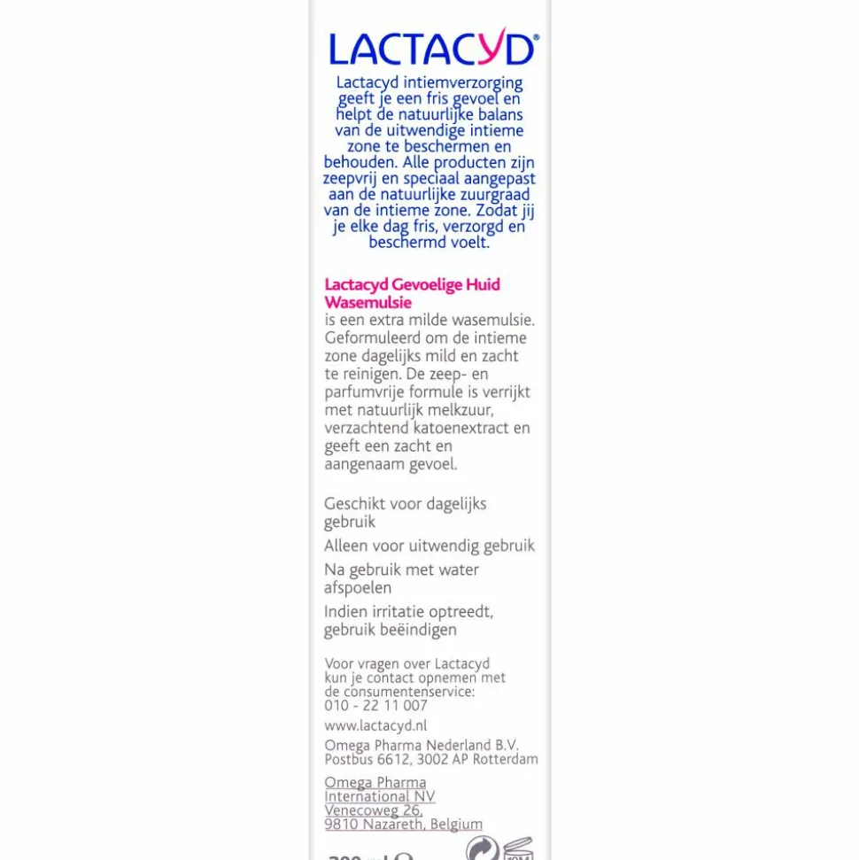 4x Lactacyd Wasemulsie Gevoelige Huid 200 ml