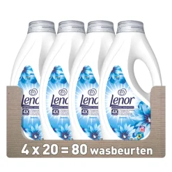 4x Lenor Vloeibaar Wasmiddel Zeebries 20 Wasbeurten 900 ml