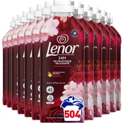12x Lenor Wasverzachter Jasmijn en Rose de Mai 42 Wasbeurten 882 ml