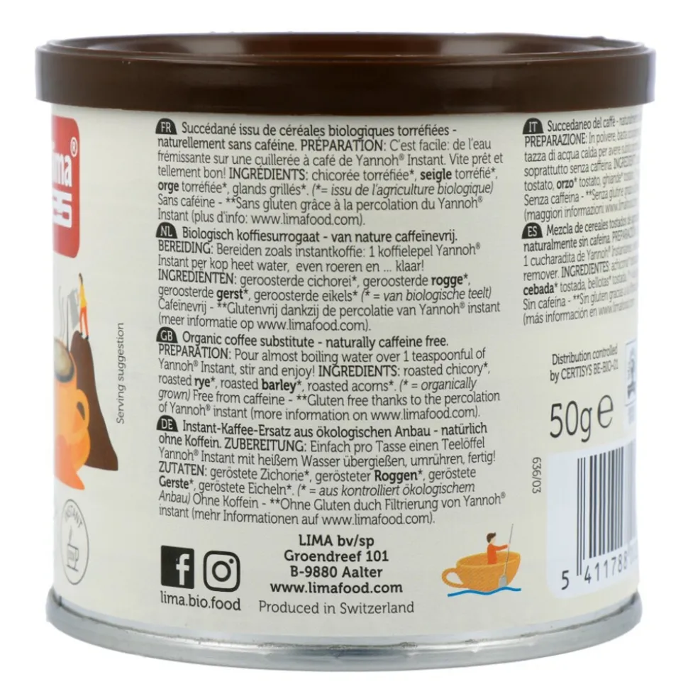 12x Lima Yannoh Original 0% Cafeïne Instant 50 gr