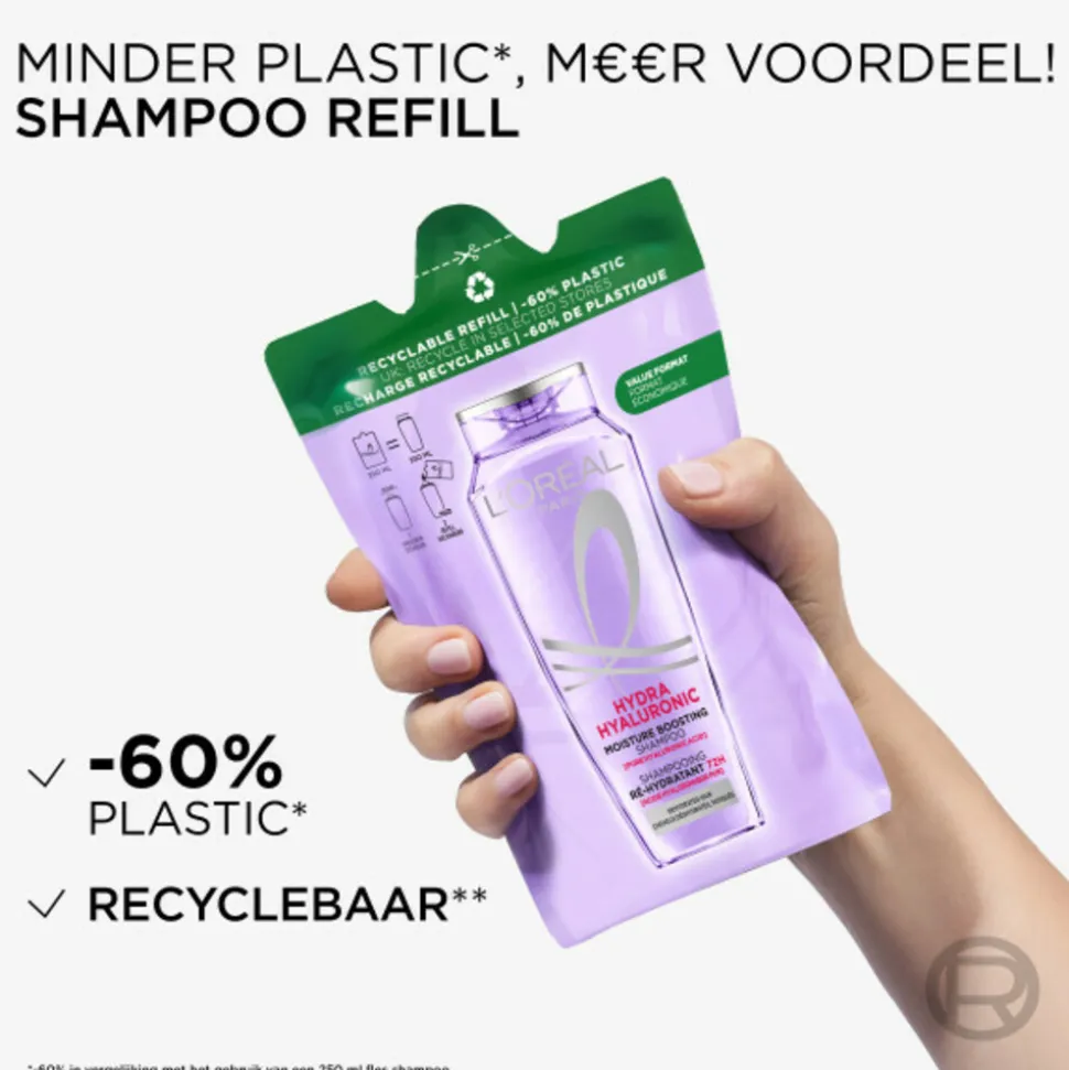 6x L'Oréal Elvive Hydra Hyaluronic Shampoo Refill 250 ml