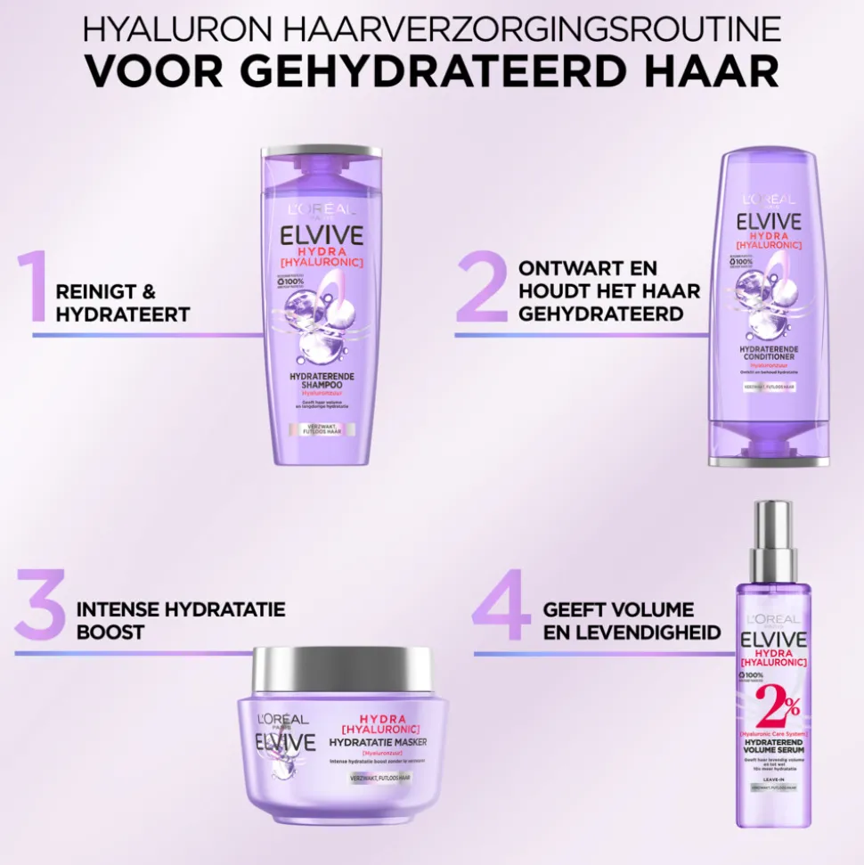 6x L'Oréal Elvive Hydra Hyaluronic Leave-in Spray