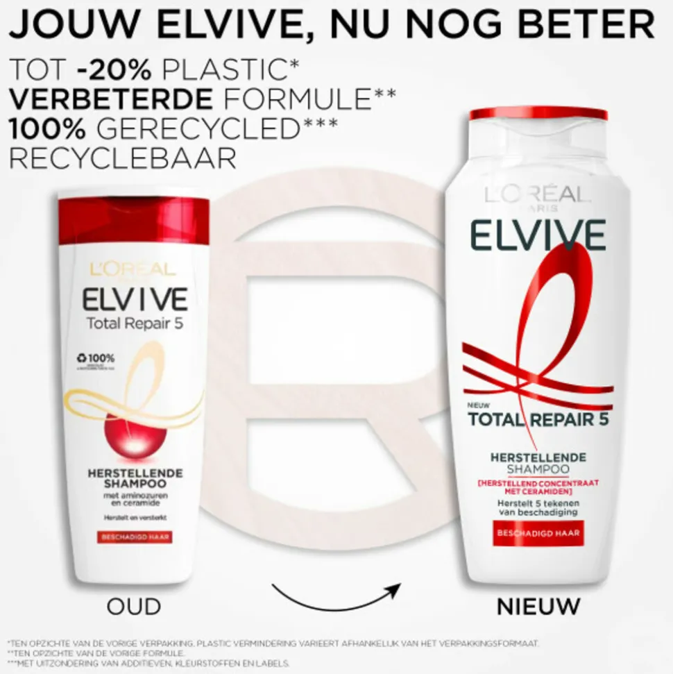 6x L'Oréal Elvive Total Repair 5 Shampoo 250 ml