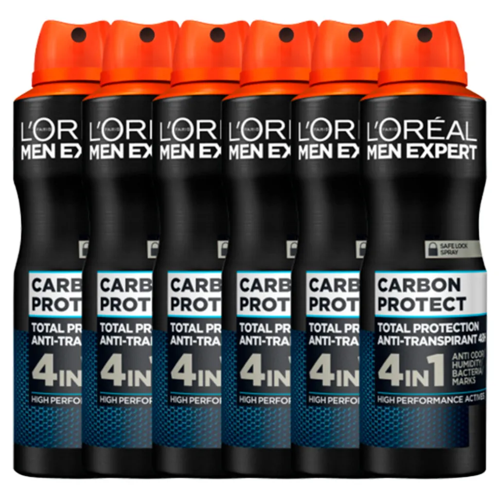 6x L'Oréal Men Expert Deodorant Spray Carbon Protect 150 ml