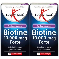 2x Lucovitaal Biotine 10.000 mcg Forte 60 zuigtabletten