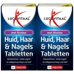 2x Lucovitaal Huid Haar Nagels met Biotine 60 tabletten