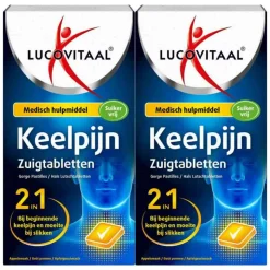 2x Lucovitaal Keelpijn 10 zuigtabletten