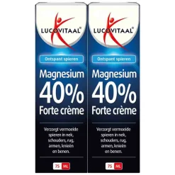 2x Lucovitaal Magnesium 40% Forte Crème 75 ml