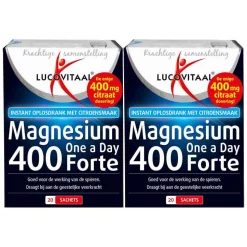 2x Lucovitaal Magnesium 400 Forte One a Day 20 sachets