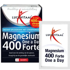 2x Lucovitaal Magnesium 400 Forte One a Day 20 sachets