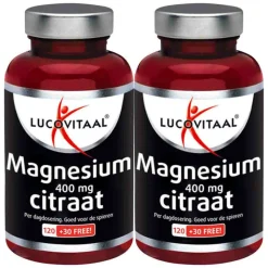 2x Lucovitaal Magnesium Citraat 400mg 150 tabletten