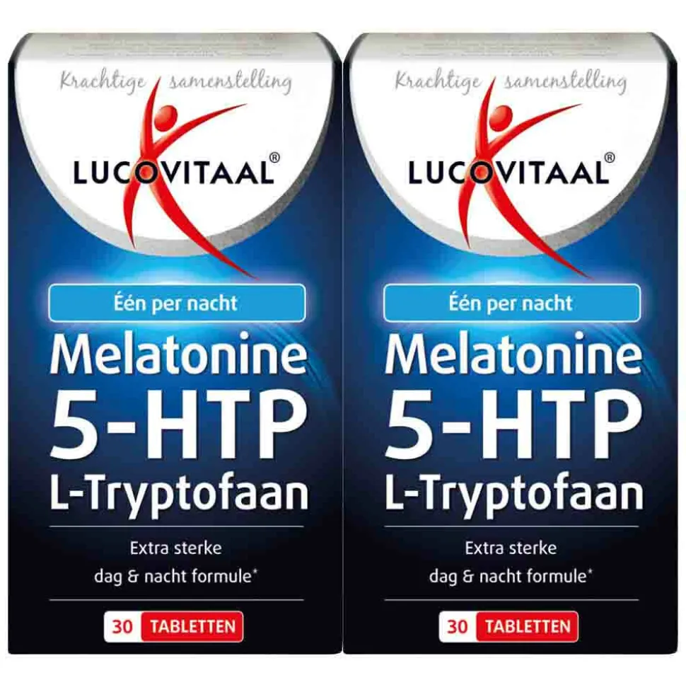 2x Lucovitaal Melatonine 5-HTP L-Tryptofaan 30 tabletten