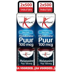 2x Lucovitaal Melatonine 100mcg DUO Pack 2x500 tabletten